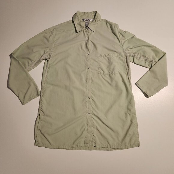 Coolibar Shirt Long Sleeve Snap Front UPF 50+ Nylon Lt Green Womens Small - Picture 2 of 14